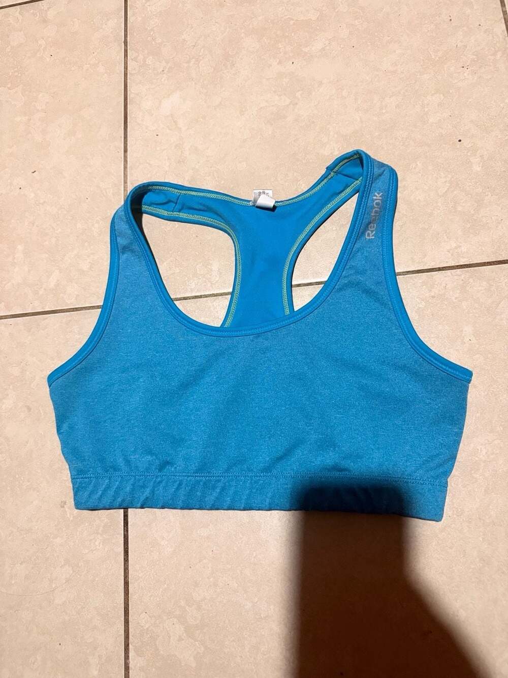 Reebok Heather Blue Performance Racerback Sports Bra - Picture 2 of 7
